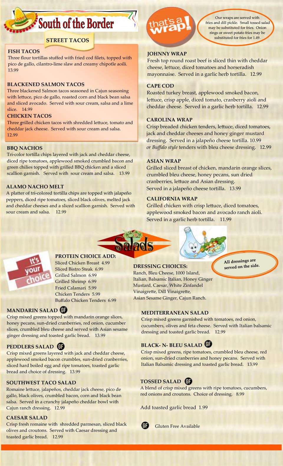 Menu Peddlers Bar and Bistro Restaurant Clifton Park NY